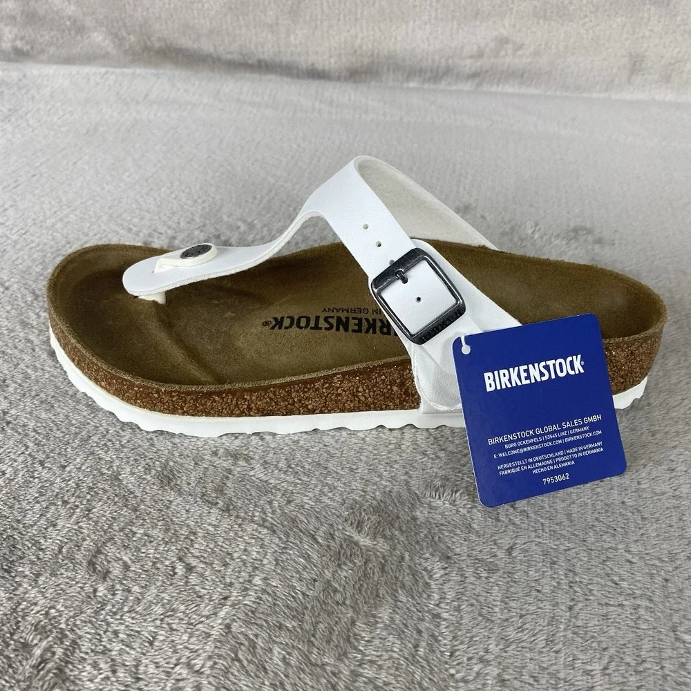 Birkenstock Gizeh Sandals Womens US 9 EU 40 White Birko-Flor Regular Fit NEW